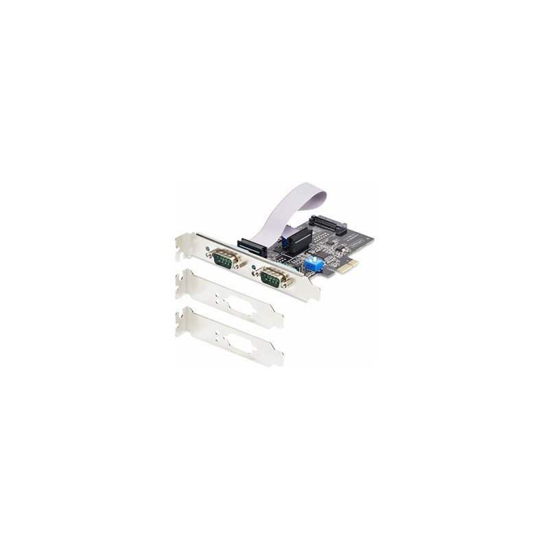 StarTech.com 2-Port Serial PCIe Card, Dual-Port PCI Express to RS232/RS422/RS485 (DB9) Serial Card, Low-Profile Brackets Incl.