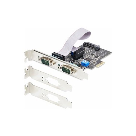 StarTech.com 2-Port Serial PCIe Card, Dual-Port PCI Express to RS232/RS422/RS485 (DB9) Serial Card, Low-Profile Brackets Incl.