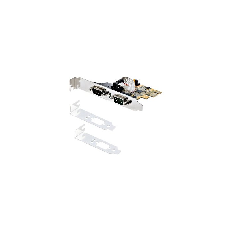 StarTech.com 2-Port PCI Express Serial Card, Dual Port PCIe to RS232 (DB9) Serial Interface Card, 16C1050 UART, Standard or Low