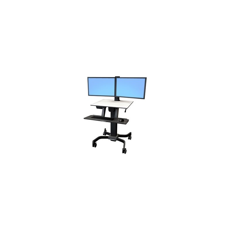 Ergotron WorkFit-C Dual - Sedící/stojící pracovní stanice - mobilní - hranatý - šedá - černá základna