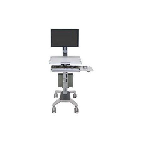 Ergotron WorkFit-C Single LD Sit-Stand Workstation - Vozík - pro LCD displej / PC vybavení - šedá - velikost obrazovky: až do