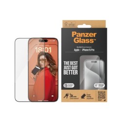PanzerGlass - Ochrana obrazovky pro mobilní telefon - ultraširoký strih s EasyAligner - sklo - barva rámu cerná - pro Apple