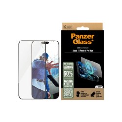PanzerGlass Gaming - Ochrana obrazovky pro mobilní telefon - ultra široký tvar - sklo - barva rámu černá - pro Apple iPhone 16