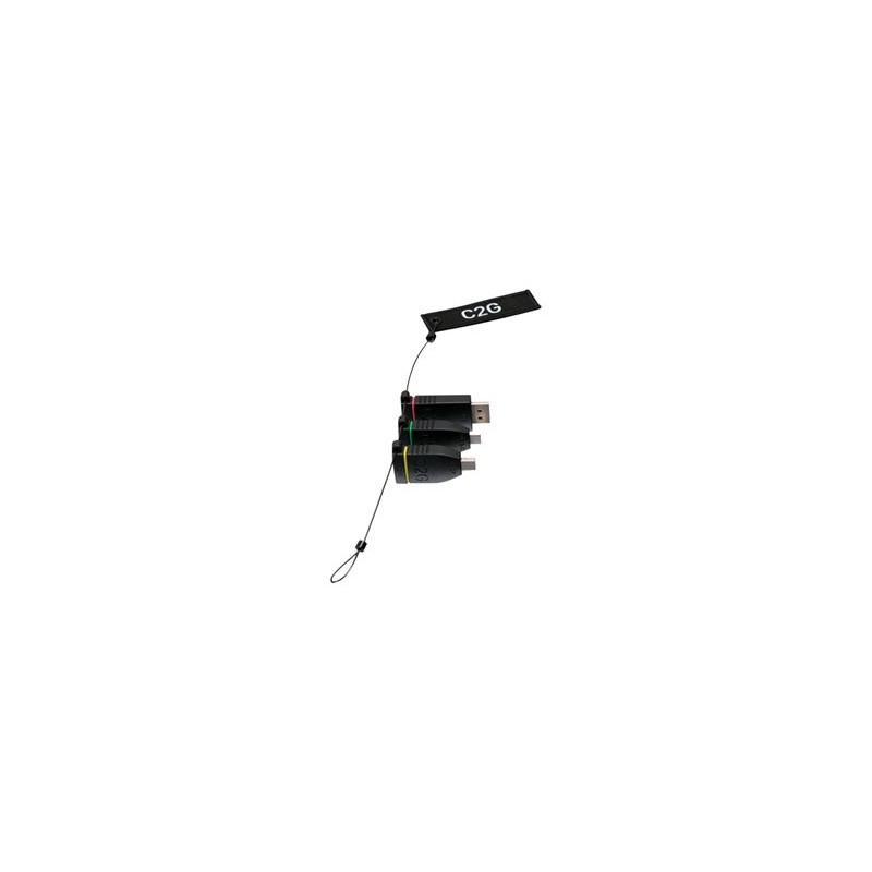 C2G Universal Adapter Ring with Color Coded Connectors - Sada adaptéru pro video / audio - černá - podporuje 4K