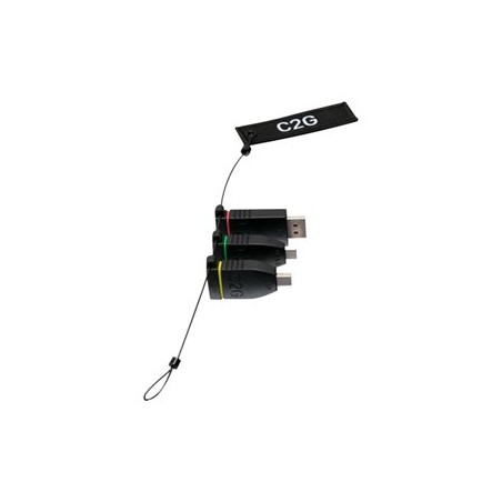 C2G Universal Adapter Ring with Color Coded Connectors - Sada adaptéru pro video / audio - černá - podporuje 4K