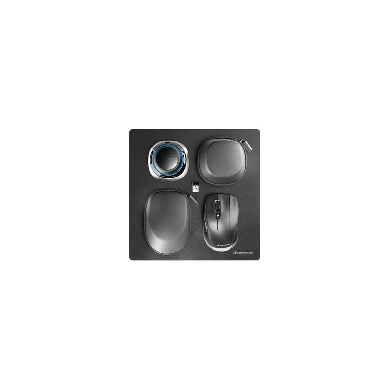 3Dconnexion SpaceMouse Wireless Kit 2 - 3D myš - ergonomický - 2 tlačítka - bezdrátový, kabelové - 2.4 GHz