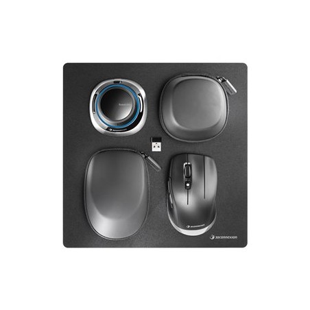 3Dconnexion SpaceMouse Wireless Kit 2 - 3D myš - ergonomický - 2 tlačítka - bezdrátový, kabelové - 2.4 GHz