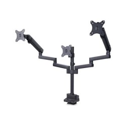 StarTech.com Triple Monitor Desk Mount For Up To Three 27in Screens, VESA 75x75/100x100, Tool-Less Arm Adjustments