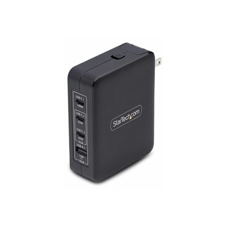 StarTech.com 140W USB-C Wall Charger, USB-C/USB-A, PD GaN Power Adapter - Síťový adaptér - technologie GaN - 140 Watt - 5 A