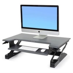 Ergotron WorkFit-T Medium - Nástavec na stůl - tmavě šedá - černá základna - černá, šedá