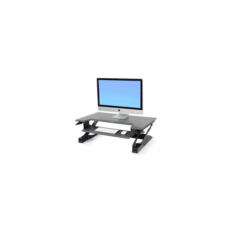 Ergotron WorkFit-T Medium - Nástavec na stůl - tmavě šedá - černá základna - černá, šedá