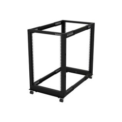 StarTech.com 18U 19" Open Frame Server Rack, 4 Post Adjustable Depth 22-40" Mobile, Free Standing Rolling Network/Computer
