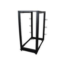 StarTech.com 25U 19" Open Frame Server Rack, 4 Post Adjustable Depth 22-40" Mobile, Free Standing Rolling Network/Computer