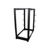 StarTech.com 25U 19" Open Frame Server Rack, 4 Post Adjustable Depth 22-40" Mobile, Free Standing Rolling Network/Computer