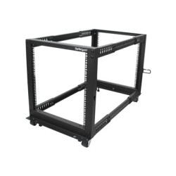StarTech.com 12U 19" Open Frame Server Rack, 4 Post Adjustable Depth 23-41" Mobile, Free Standing Rolling Network/Computer