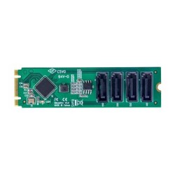 StarTech.com 4-Port M.2 to SATA Adapter Card, M.2 PCIe 3.0 to SATA HDD/SSD Expansion Card, ASM1064 Chipset, M.2 NVMe to 4x