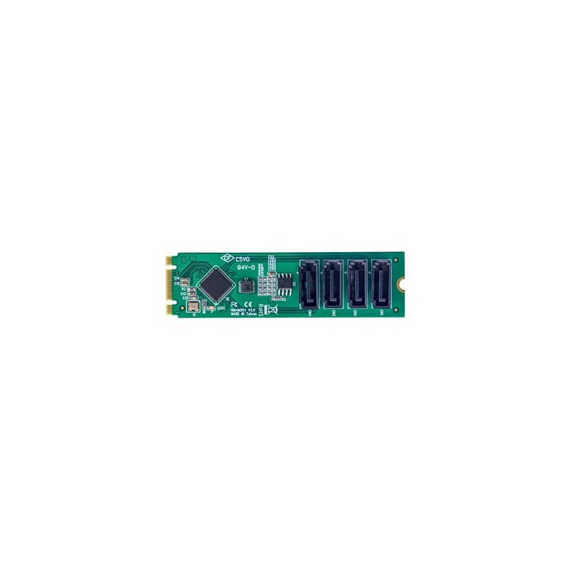 StarTech.com 4-Port M.2 to SATA Adapter Card, M.2 PCIe 3.0 to SATA HDD/SSD Expansion Card, ASM1064 Chipset, M.2 NVMe to 4x