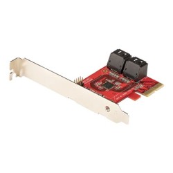 StarTech.com SATA PCIe Card, 4 Port PCIe SATA Expansion card, 6Gbps SATA Card, Low/Full Profile, SATA Stacked Connectors