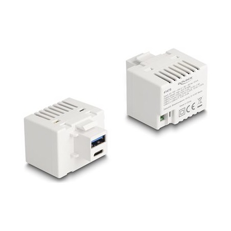 Delock - Sítový adaptér - 20 Watt - 3 A - PD - 2 výstupní konektory (USB typ A, 24 pin USB-C) - bílá