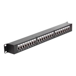 Delock - Patch panel with couplers - CAT 6 - STP - RJ-45 X 24 - černá - 1U - 19"