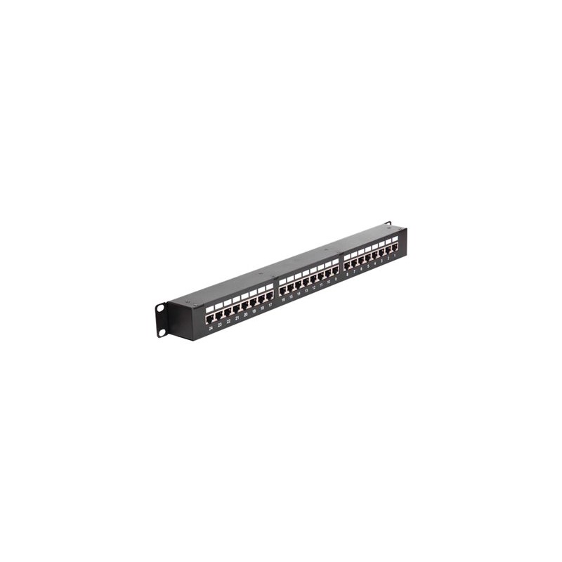 Delock - Patch panel with couplers - CAT 6 - STP - RJ-45 X 24 - černá - 1U - 19"