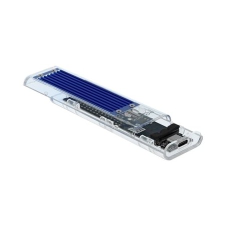 Delock External Enclosure for M.2 NVME PCIe SSD with USB Type-C female transparent - Kryt úložiště - M.2 NVMe Card - USB-C