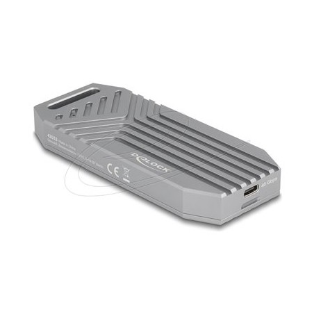 Delock - Kryt úložište - 40 Gbps, bez nástroju - M.2 - M.2 NVMe Card / PCIe (NVMe) - USB-C - šedá