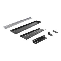 19 DIN Rail Bracket 4U black, 19 DIN Rail Bracket 4U black