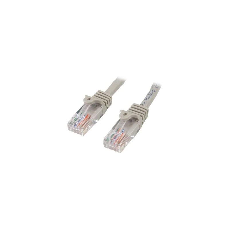 StarTech.com 15m Gray Cat5e / Cat 5 Snagless Patch Cable - Patch kabel - RJ-45 (M) do RJ-45 (M) - 15 m - UTP - CAT 5e