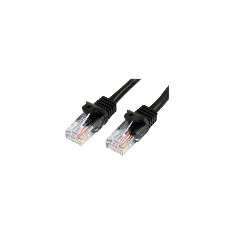 StarTech.com 1m Black Cat5e / Cat 5 Snagless Patch Cable - Patch kabel - RJ-45 (M) do RJ-45 (M) - 1 m - UTP - CAT 5e