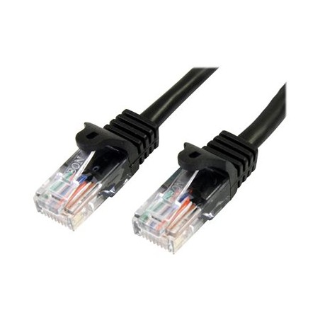 StarTech.com 1m Black Cat5e / Cat 5 Snagless Patch Cable - Patch kabel - RJ-45 (M) do RJ-45 (M) - 1 m - UTP - CAT 5e