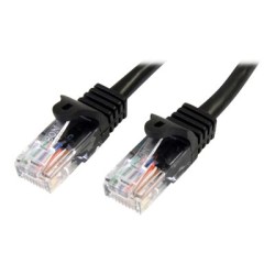 StarTech.com 2m Black Cat5e / Cat 5 Snagless Patch Cable - Patch kabel - RJ-45 (M) do RJ-45 (M) - 2 m - UTP - CAT 5e