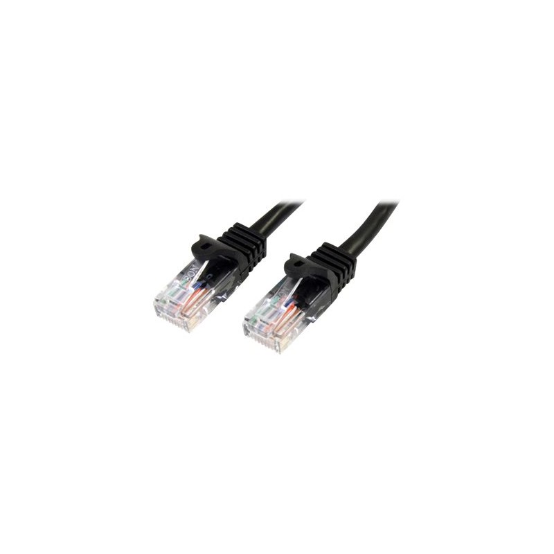 StarTech.com 2m Black Cat5e / Cat 5 Snagless Patch Cable - Patch kabel - RJ-45 (M) do RJ-45 (M) - 2 m - UTP - CAT 5e