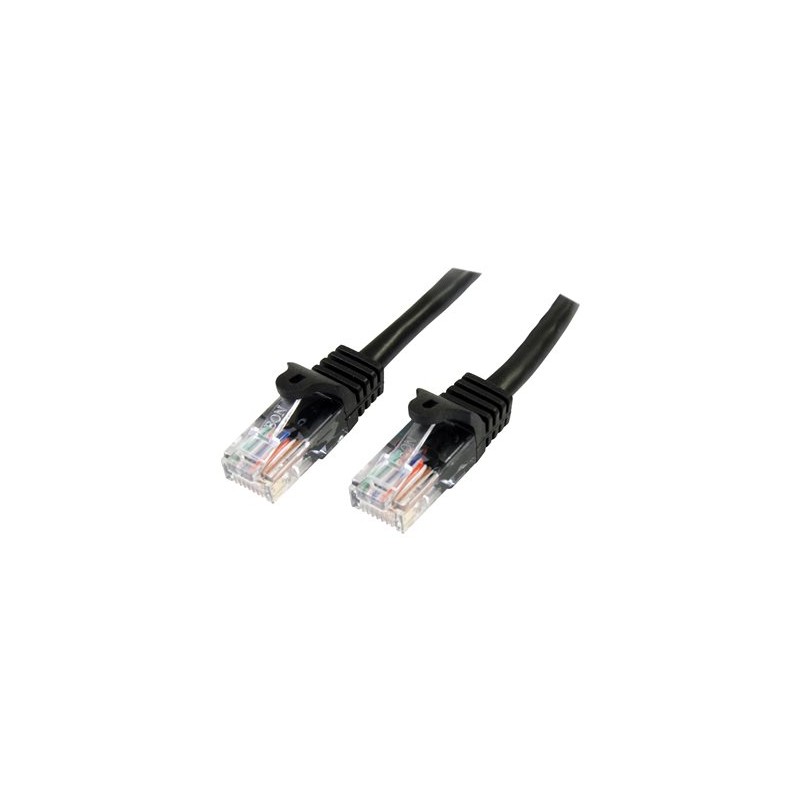 StarTech.com 3m Black Cat5e / Cat 5 Snagless Patch Cable - Patch kabel - RJ-45 (M) do RJ-45 (M) - 3 m - UTP - CAT 5e