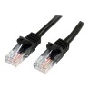 StarTech.com 3m Black Cat5e / Cat 5 Snagless Patch Cable - Patch kabel - RJ-45 (M) do RJ-45 (M) - 3 m - UTP - CAT 5e