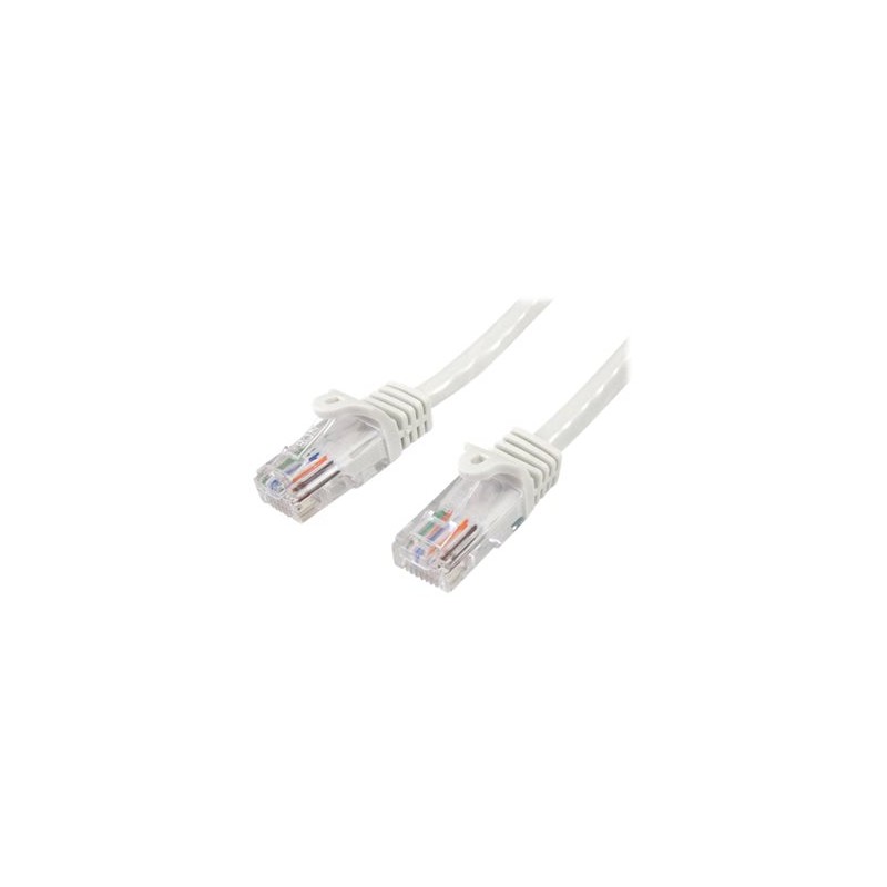 StarTech.com 2m White Cat5e / Cat 5 Snagless Patch Cable - Patch kabel - RJ-45 (M) do RJ-45 (M) - 2 m - UTP - CAT 5e