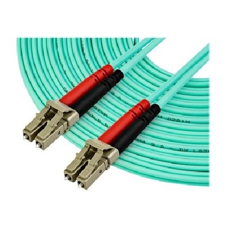 StarTech.com 10 m OM4 LC to LC Multimode Duplex Fiber Optic Patch Cable- Aqua - 50/125 - Fiber Optic Cable - 40/100Gb - LSZH