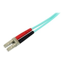StarTech.com Aqua OM4 Duplex Multimode Fiber - 1m / 3 ft - 100 Gb - 50/125 - OM4 Fiber - LC to LC Fiber Patch Cable
