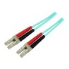 StarTech.com Aqua OM4 Duplex Multimode Fiber - 3m/ 9 ft - 100 Gb - 50/125 - OM4 Fiber - LC to LC Fiber Patch Cable (450FBLCLC3)