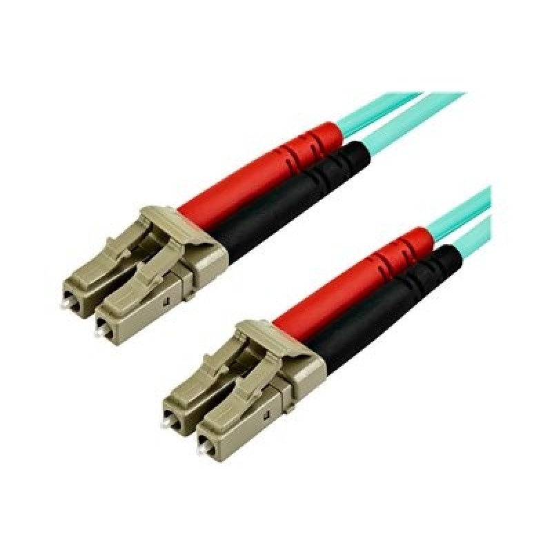 StarTech.com 15 m OM4 LC to LC Multimode Duplex Fiber Optic Patch Cable- Aqua - 50/125 - Fiber Optic Cable - 40/100Gb - LSZH