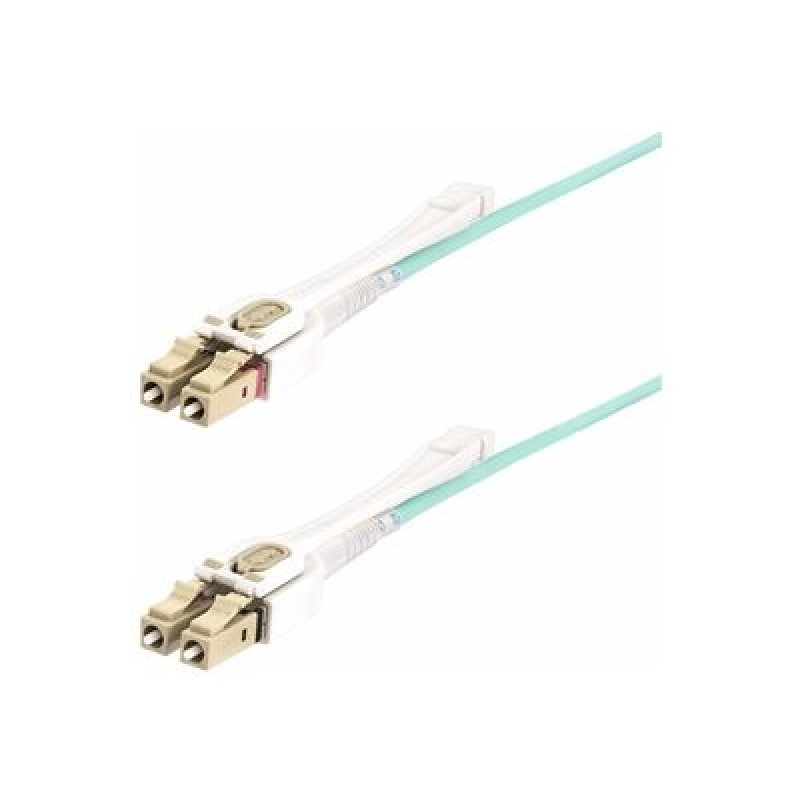 StarTech.com 5m (15ft) LC to LC (UPC) OM4 Multimode Fiber Optic Cable w/Push Pull Tabs, 50/125?m, 100G Networks, Bend