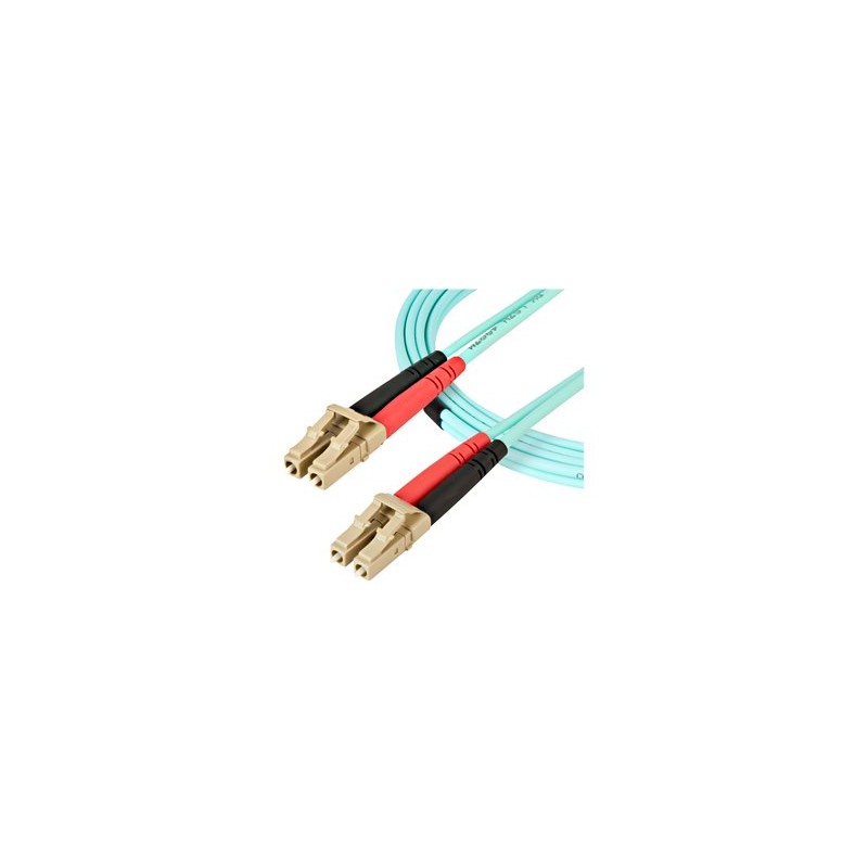 StarTech.com Aqua OM4 Duplex Multimode Fiber - 16 ft / 5m - 100 Gb - 50/125 - OM4 Fiber - LC to LC Fiber Patch Cable