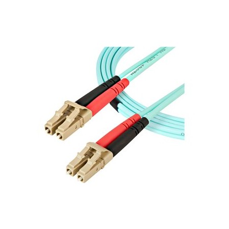 StarTech.com Aqua OM4 Duplex Multimode Fiber - 16 ft / 5m - 100 Gb - 50/125 - OM4 Fiber - LC to LC Fiber Patch Cable