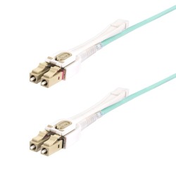 StarTech.com 8m (26ft) LC to LC (UPC) OM4 Multimode Fiber Optic Cable w/Push Pull Tabs, 50/125?m, 100G Networks, Bend