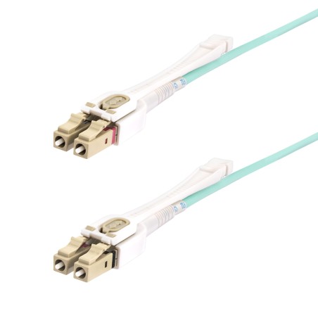 StarTech.com 8m (26ft) LC to LC (UPC) OM4 Multimode Fiber Optic Cable w/Push Pull Tabs, 50/125?m, 100G Networks, Bend