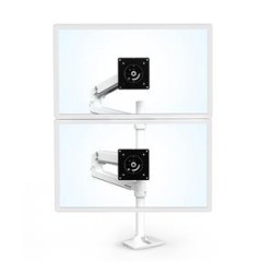 Ergotron LX - Montážní sada (duální stohovací rameno, vysoký sloupek) - pro 2 LCD displeje - hliník - bílá - velikost