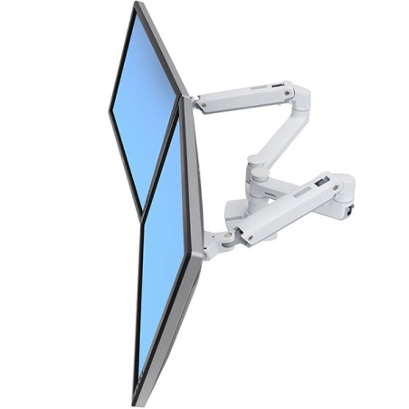 Ergotron LX Dual Side-by-Side Arm - Montážní sada (svorka k montáži na stůl, žerď, 2 polohovatelná ramena, 2 držáky rozšíření