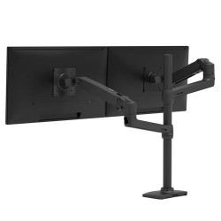 Ergotron LX - Montážní sada (duální stohovací rameno, vysoký sloupek) - pro 2 LCD displeje - matná čerň - velikost obrazovky: