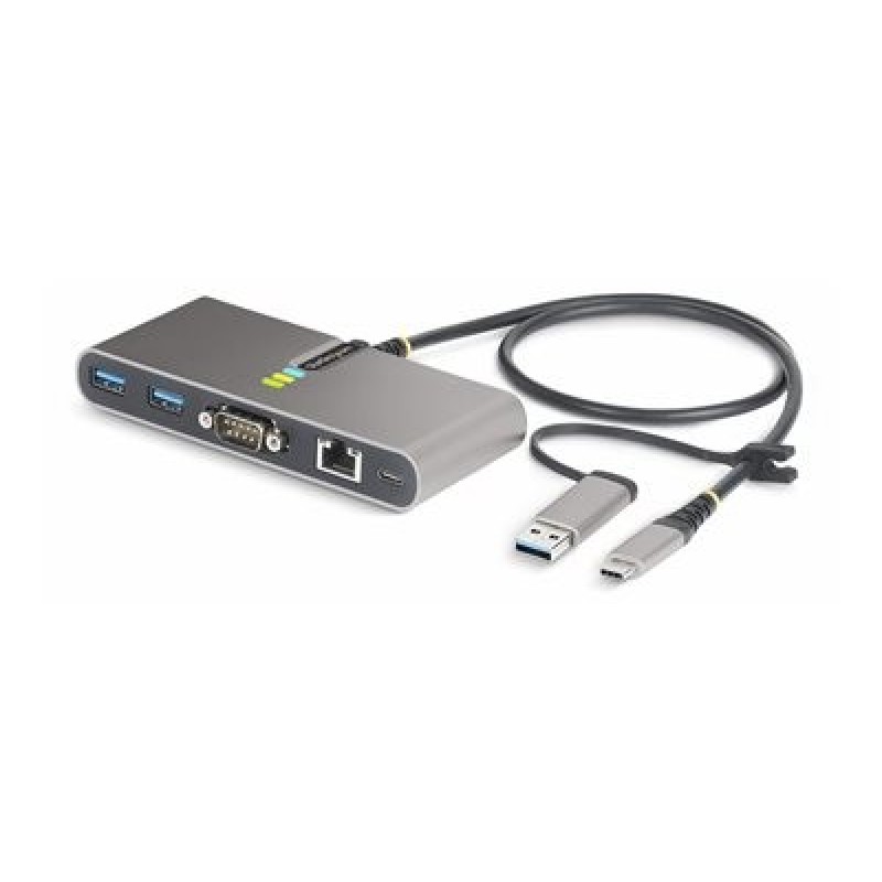 StarTech.com 2-Port USB-C/USB-A Hub with GbE and RS232 Serial, 2x USB-A - Rozbočovač - 2 x USB 3.2 Gen 1 - desktop