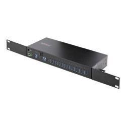 StarTech.com 16-Port Industrial USB 3.0 Hub 5Gbps, Metal, DIN/Surface/Rack Mountable, ESD Protection, Terminal Block Power, up